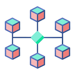 Obraz premium Flat vector concept showing blockchain data flow in simple form