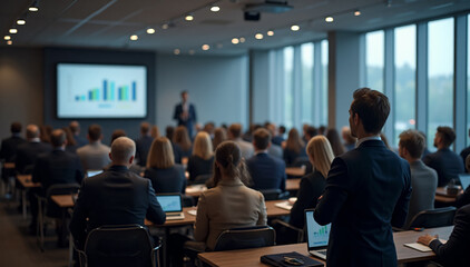 Professional Business Conference in Progress  Data-Driven Presentation 