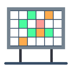 Colored grid table design flat vector illustration on white background