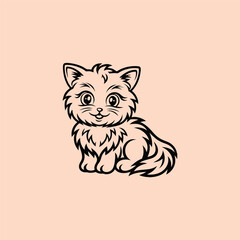 Fototapeta premium Cute and fluffy kitten with big eyes, captured in an adorable and playful design