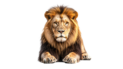 Majestic lion resting in natural posture