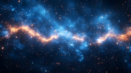 Dramatic Cosmic Landscape with Glowing Stars and Interstellar Dust
