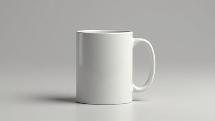 Fototapeta premium Mug Mockup. A simple, elegant, clean, white ceramic mug, a staple for any beverage, providing a clean canvas, perfect for showcasing designs or representing morning routines. 