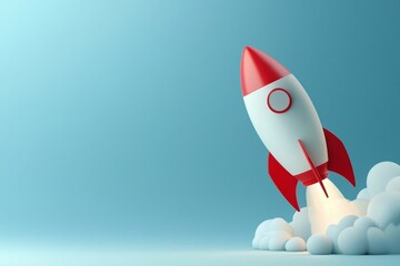Conceptual imagery of a rocket representing the dynamics of startup ventures.