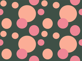 Seamless polka dots pattern with pastel colors and geometric design