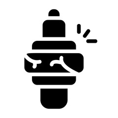 Broken Spark Plug Solid Icon