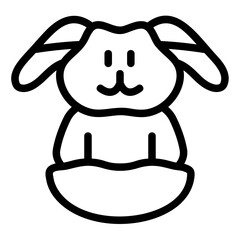 Bunny in Egg Line Icon
