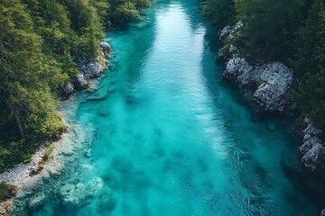 Obraz premium Aerial drone view of man is paddling on stand up paddleboarding in the mountain lake with pine trees forest 