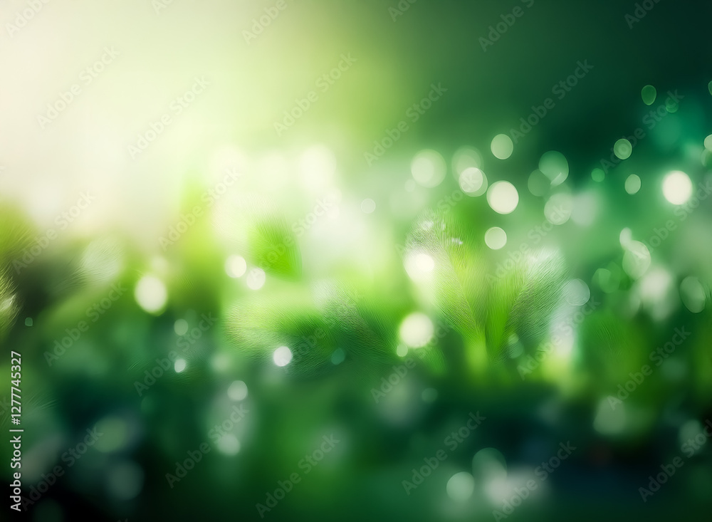 Canvas Prints soft green bokeh background with blurred foliage and gentle light creates a peaceful nature scene.