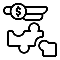 Finance Puzzle Line Icon