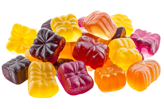 Vibrant gummy candies on display