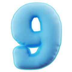  3D Illustration Number Nine