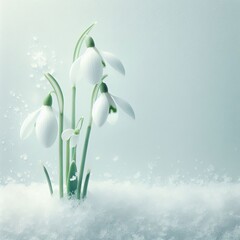 Minimalist Snowdrop Winter Scene
