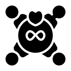 Fototapeta premium Infinity Friends Solid Icon