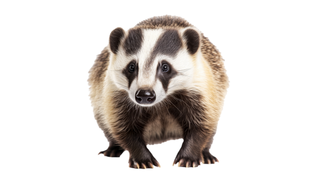Badger in neutral pose on white backdrop