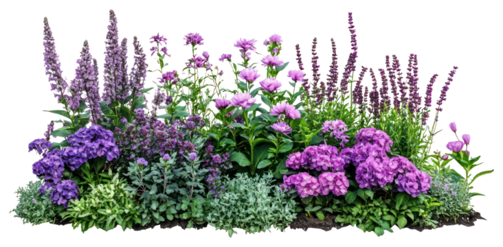 PNG Purple spring flower bed flowers garden nature.