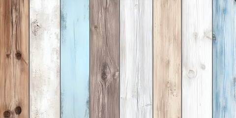 A wooden background with different colors of wood, light brown and blue, in a seamless pattern.