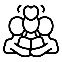 Obraz premium Love Siblings Line Icon