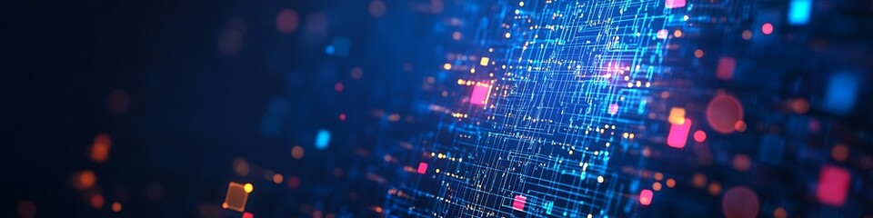Fototapeta premium Abstract Digital Network Data Flow Visualization