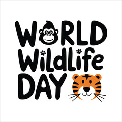 world wildlife day, vector, T-shirt design, animal day