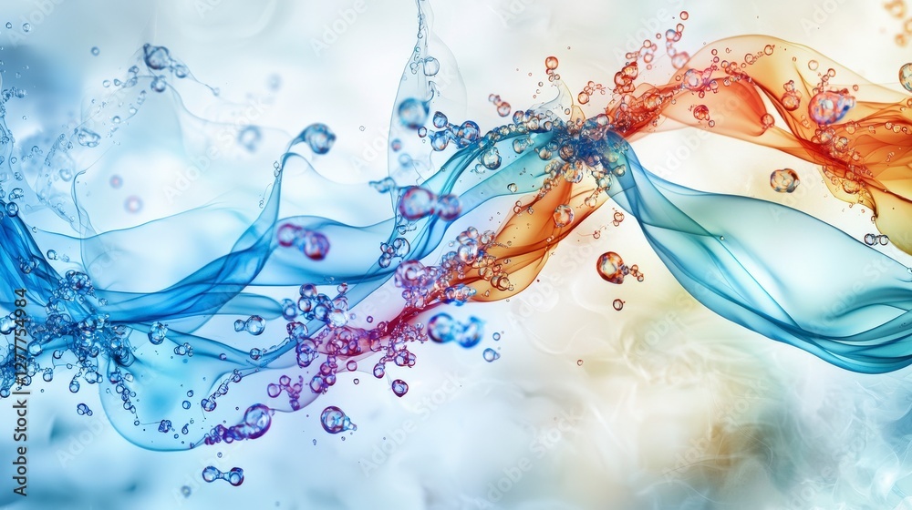 Aufkleber fluid dynamics surreal waterflow art abstract gallery colorful swirls ethereal environment artistic 