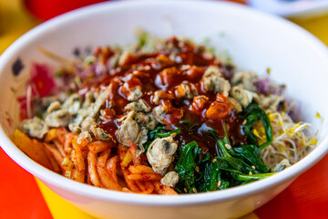 View of clam bibimbap