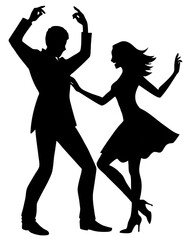 silhouette of a dancing couple