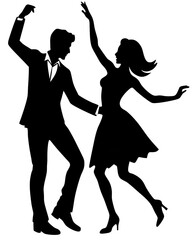 silhouette of a dancing couple