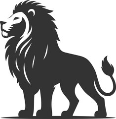 Silhouette of a lion standing tall with a proud expression