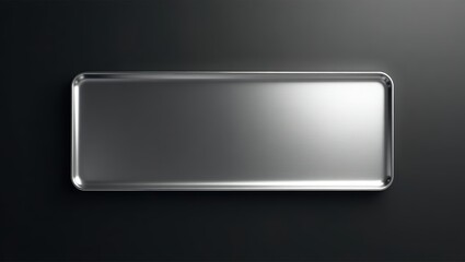 Metal Tray on Dark Surface. A sleek, minimalist metal tray glistens against a dark, inviting backdrop. Its reflective surface hints at modern design and utility.