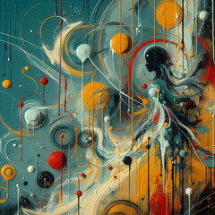 abstract background freedom of a girl with colors