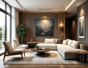 Morden living room interior design 