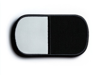 Minimalist Black and White Geometric Embroidered Patch Mockup, different types