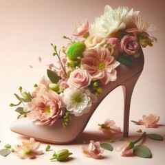 Obraz premium Beautiful Floral Arrangement in a Shoe