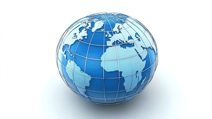  Stunning 3D Render of a Blue Globe, Symbolic of Global Connectivity and Exploration