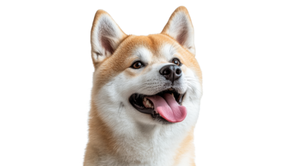 Happy shiba inu dog with bright expression