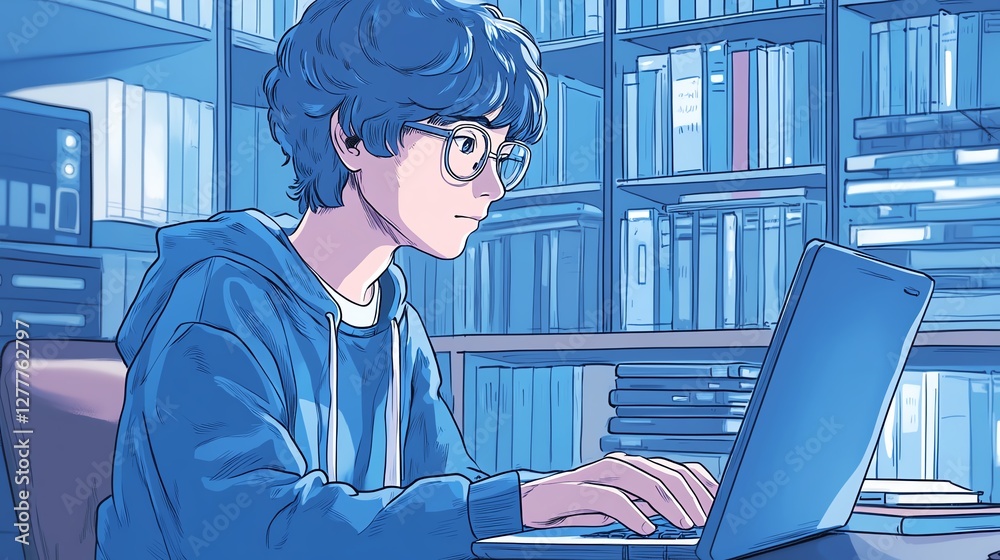 Poster A person using a laptop to upload data to a cloud server, illustrating cloud computing, file sharing, and digital data transfer