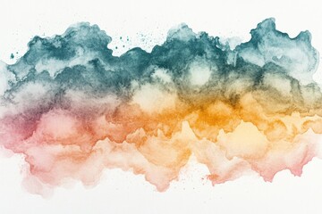 Obraz premium Abstract Watercolor Wash Teal Orange and Pink Color Gradient Background Texture