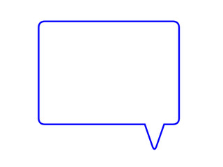 線の吹き出しフレーム　会話　青　シンプル