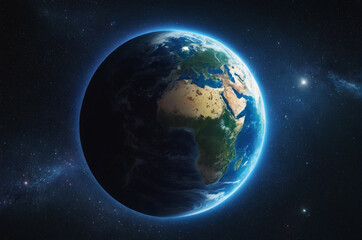 Fototapeta premium Surface of the planet Earth, in outer space. Video generative AI.