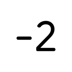 Naklejka premium Minus Two or Negative Two 