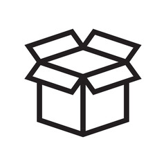 Opened box sign isolated icon graphic vector	
