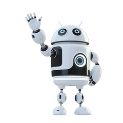 Android robot pointing at invisible object 