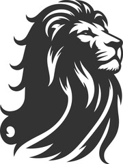 Silhouette of a lion with its head held high exuding confidence