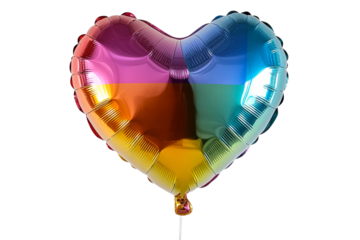 Heart shaped balloon with vibrant rainbow colors