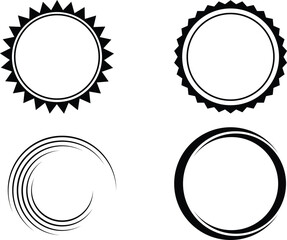Vintage Circular Frames Set Collection