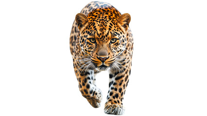 Naklejka premium Leopard walks confidently through its habitat