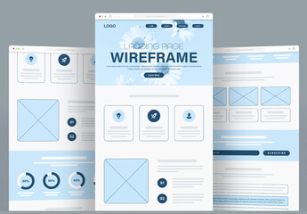 Minimalist Professional Landing Page Wireframe Layout Template