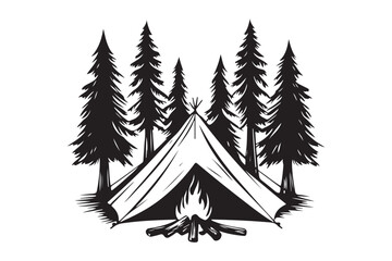 Obraz premium Camping Adventure Silhouette Bundle