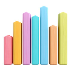Obraz premium Colorful Bar Graph Displaying Data Trends in Minimalist Style
